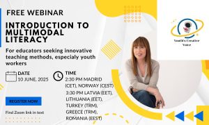 Cartel de webinar gratuito con Anna Morros sobre enseñanza innovadora y alfabetización multimodal